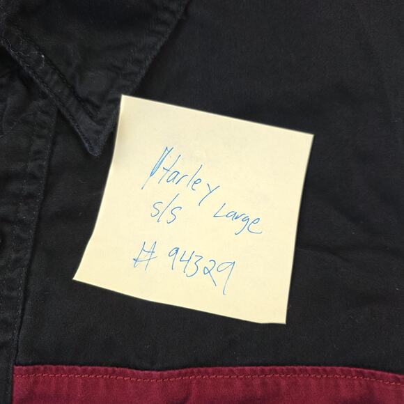 Vintage Harley-Davidson Shirt Mens Large Burgundy Short Sleeve Embroidered 90s - Picture 11 of 11